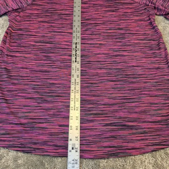 RBX Performance Women 1X Pink Purple Space Dye Long Sleeve V-Neck Active Top NEW - Picture 7 of 8